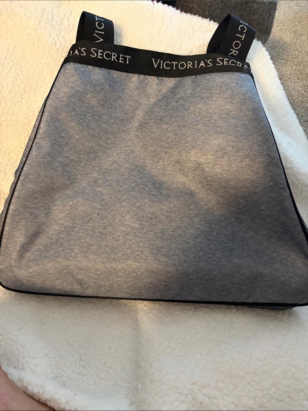 Victoria's Secret Gray Everyday Tote with Branded Black Straps